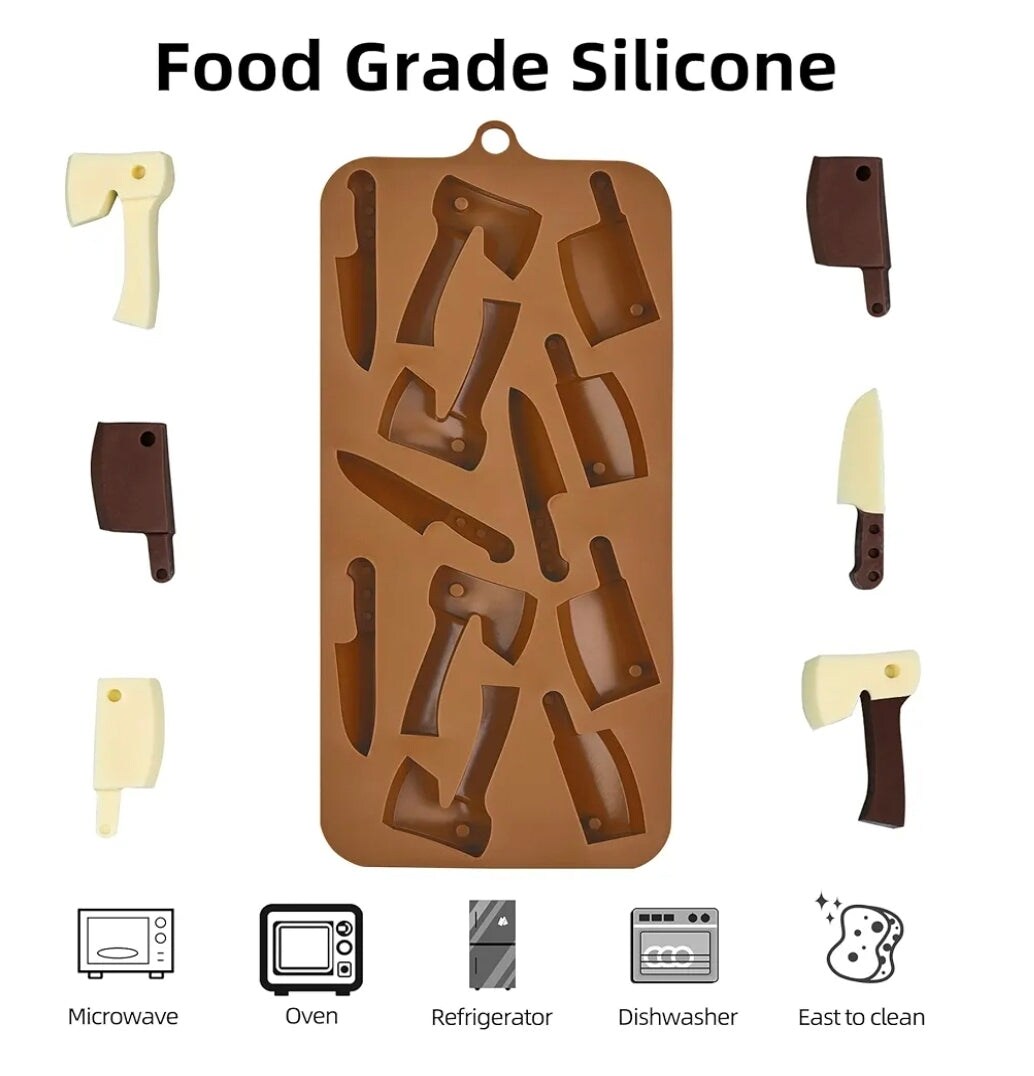 Halloween Knife &#x26; Cleaver Chocolate Silicone Mold