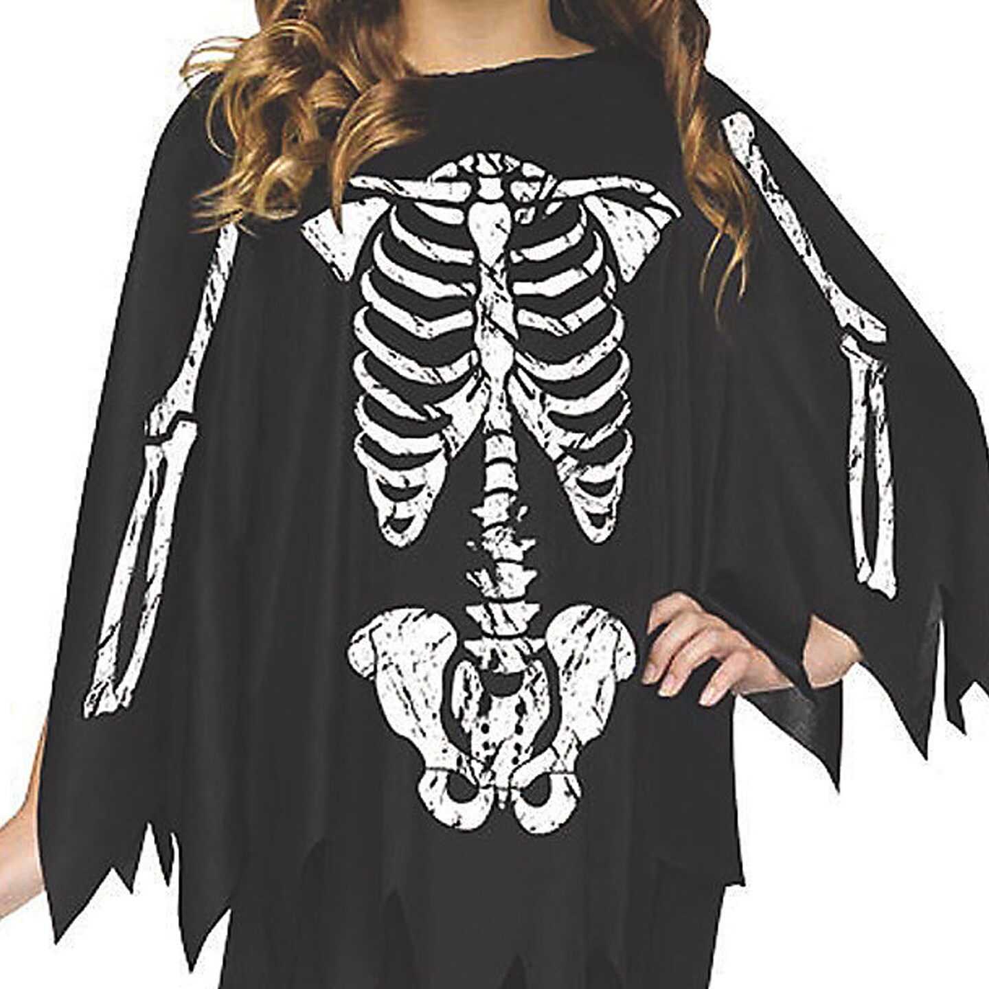 PonChildo Skeleton Child Costume Halloween Poncho Outfit Ages 4 to 14