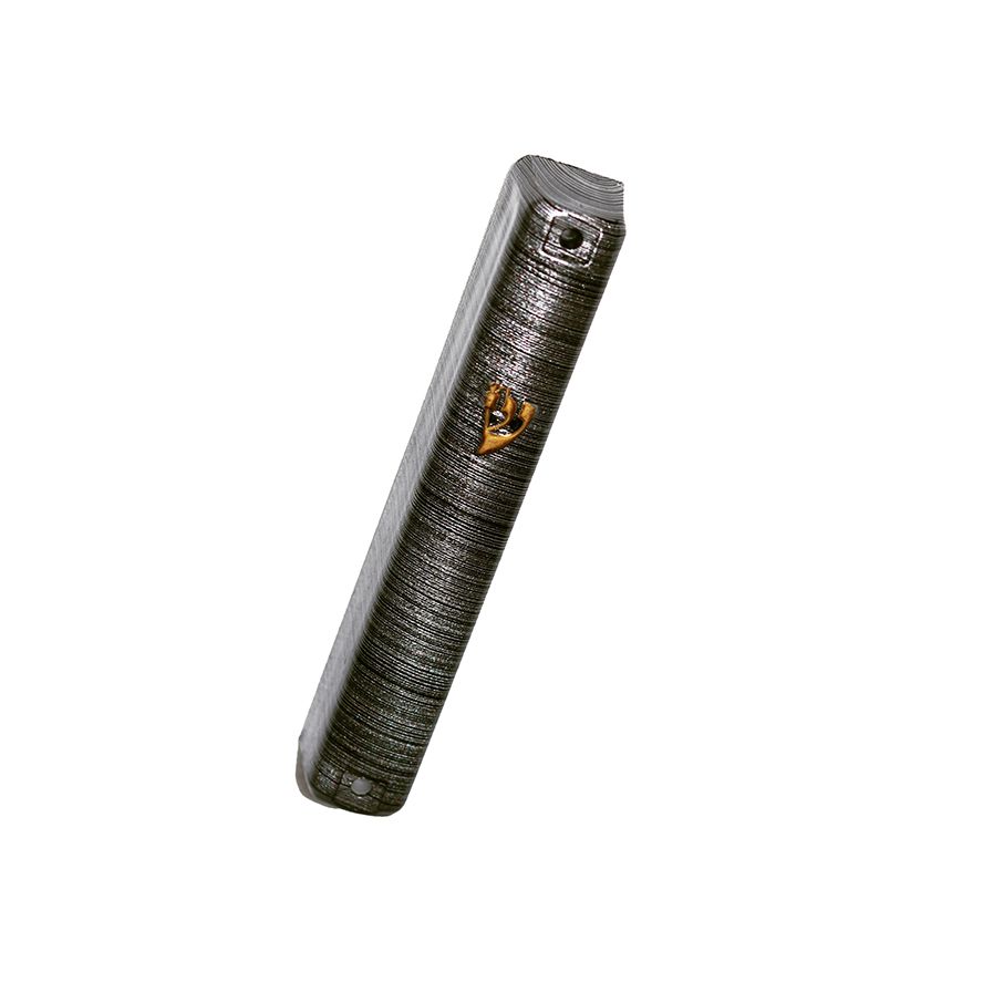Textured Black Grey Mezuzah Case