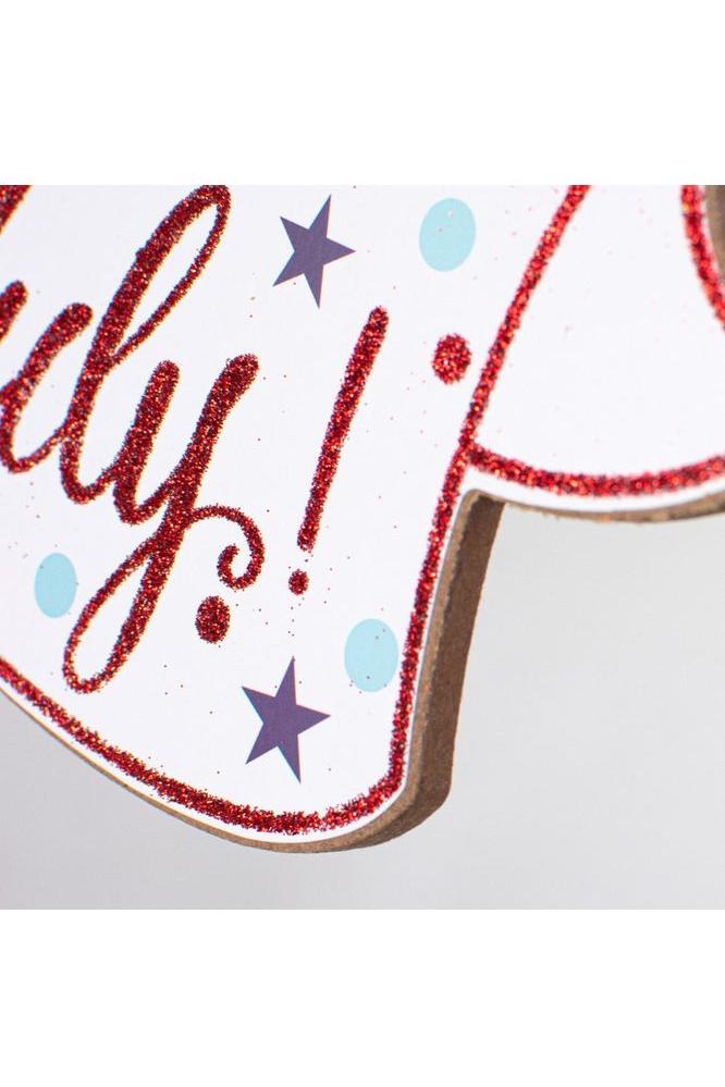 15&#x22; Wooden Banner Sign: Happy 4th of July