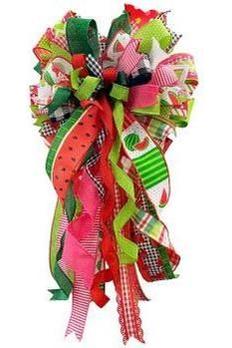 2.5&#x22; Watermelon Slice Gingham Ribbon: Black/White (10 Yards)