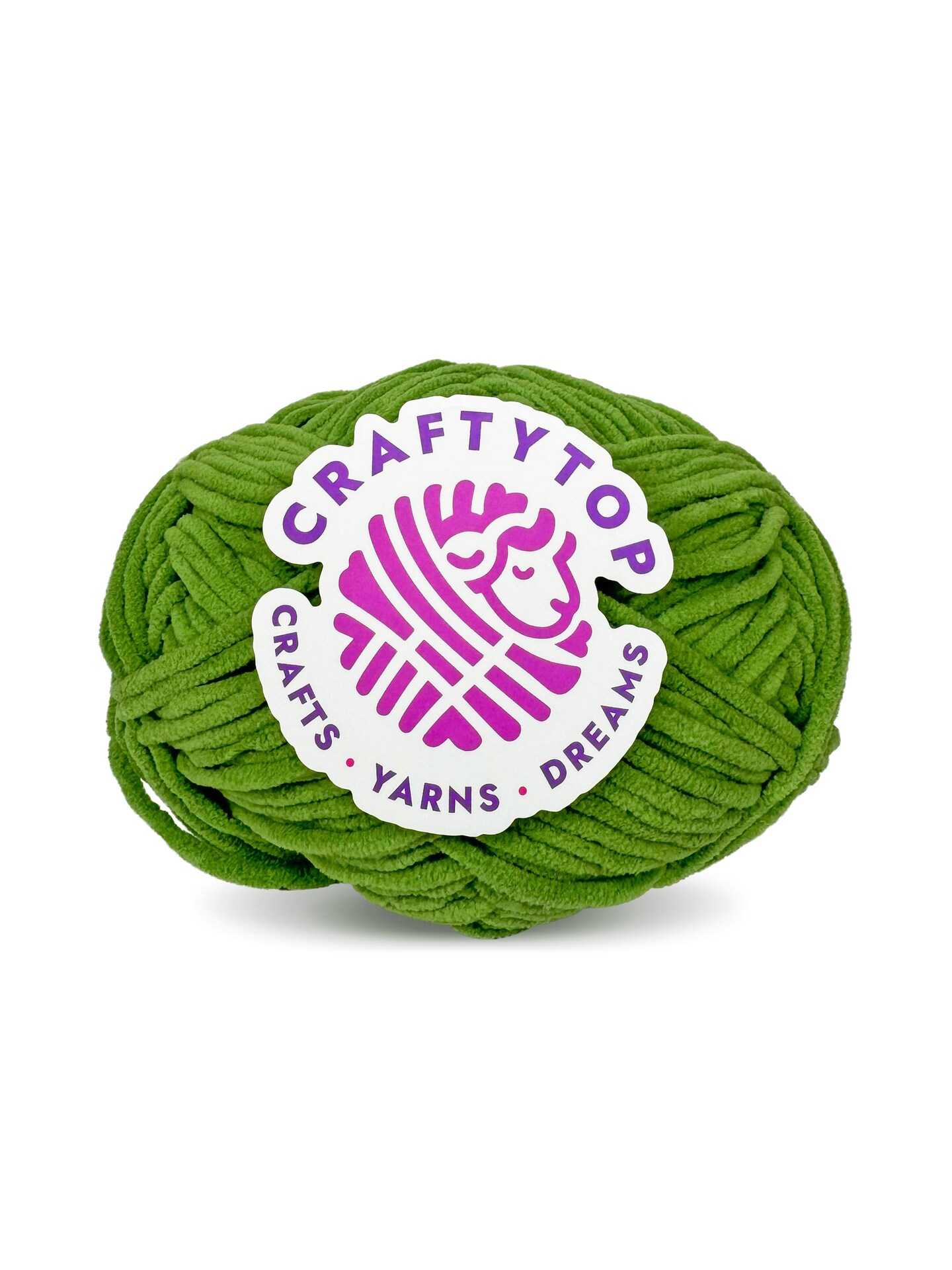 Craftytop&#x2122; Bulky Velvet Yarn #5 for Knitting &#x26; Crochet (Spring Sprout)