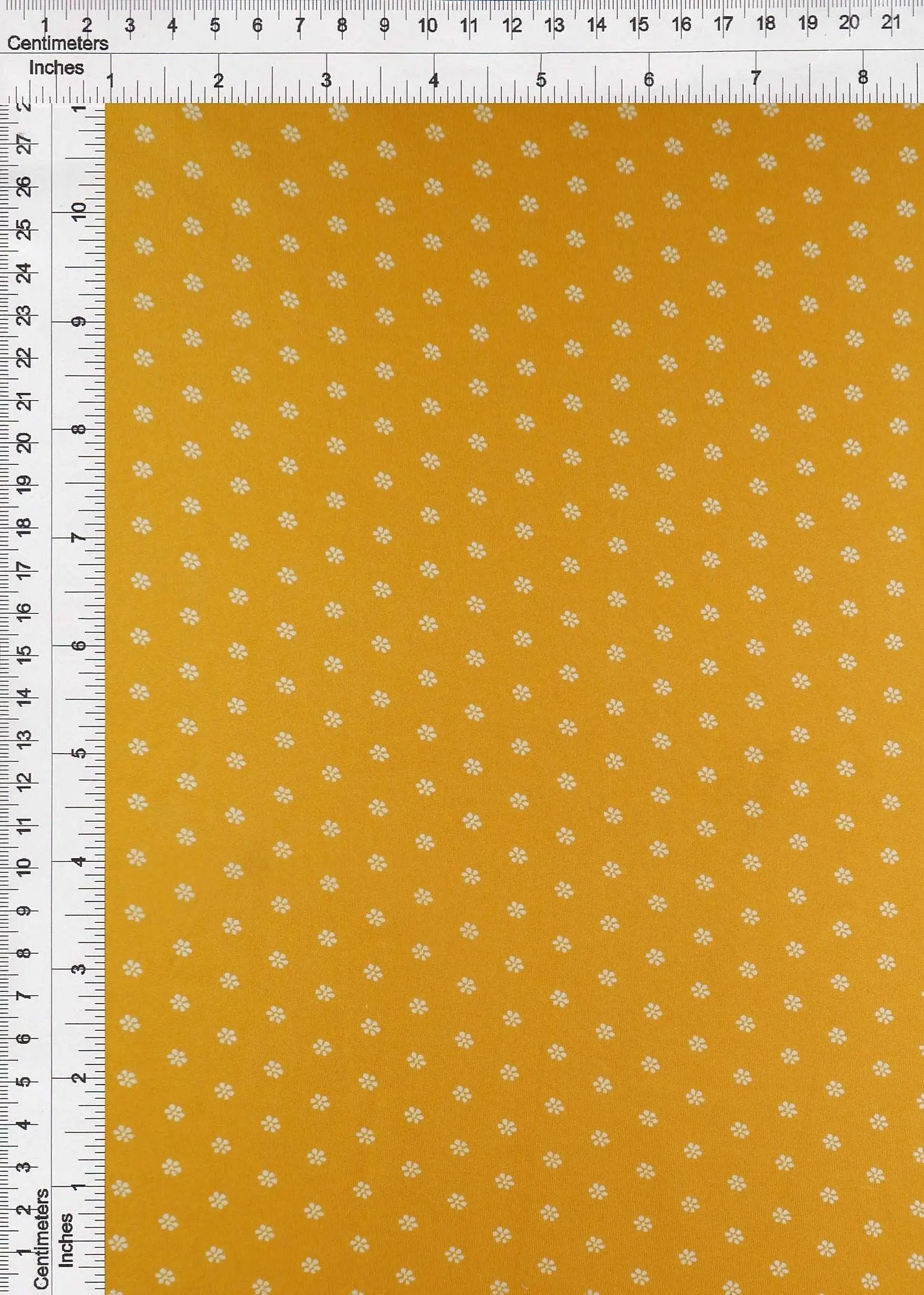 1 Yard Mustard Brushed Floral DTY Knit Fabric 170 GSM, 58/60&#x2033; Wide Polyester Spandex Blend