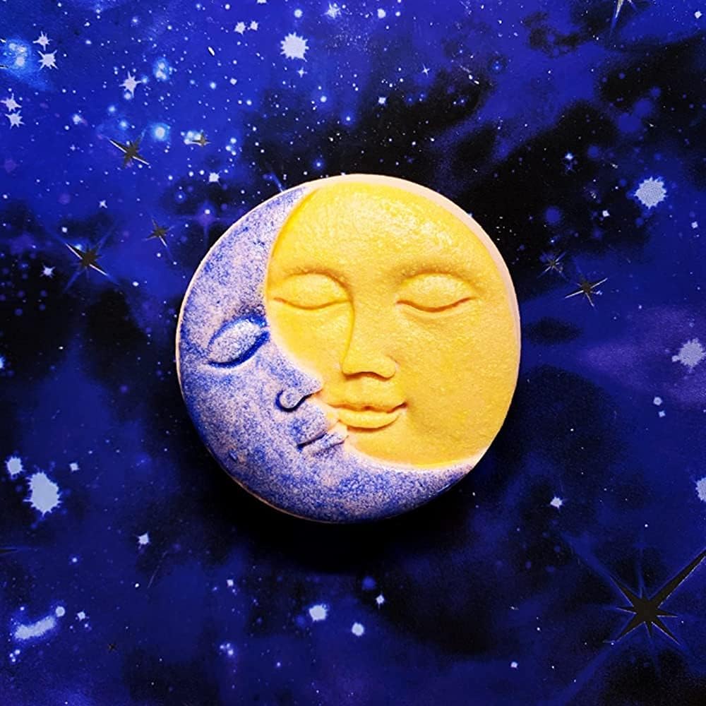 3 Pack Sun & Moon Silicone Soap Molds, 4 Cavity Sun & Moon Face