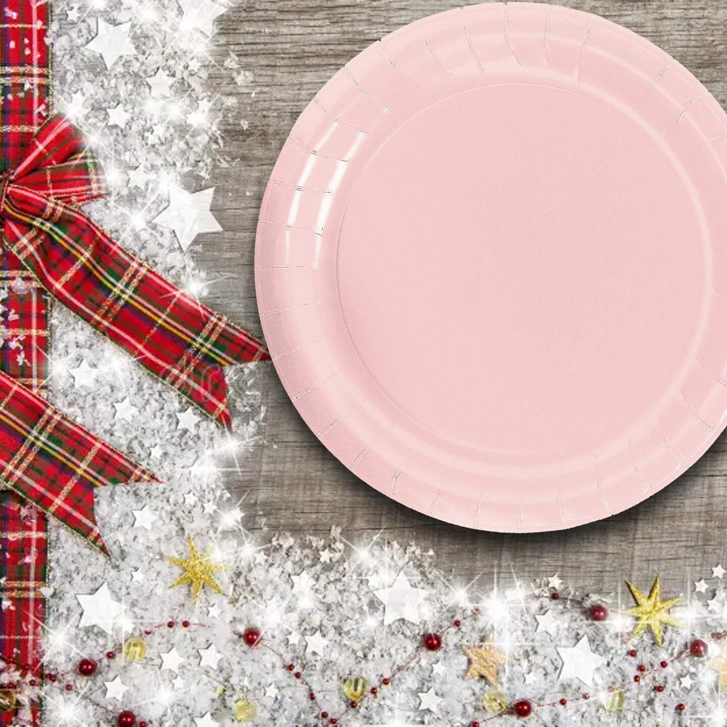 24 Ct. Light Pink Paper Dinner Plates 9" Round Pastel Disposable Plates