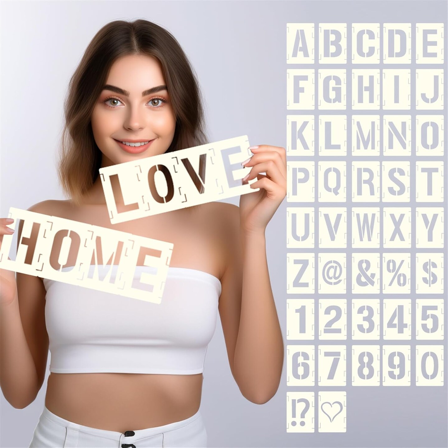 42pcs Traceable Interlocking Letter Stencil Set (3 Inch)