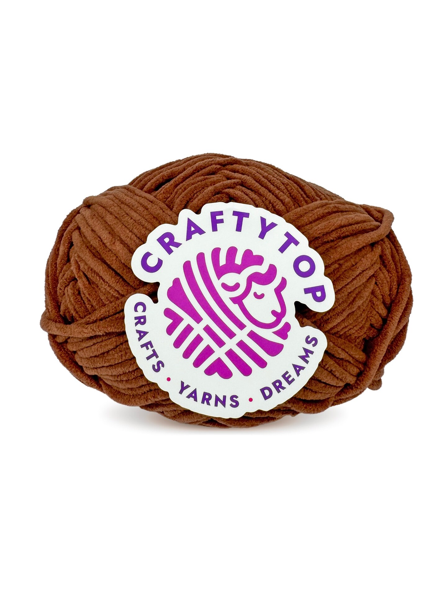 Craftytop™ Bulky Velvet Yarn #5 for Knitting & Crochet (Walnut Shine)