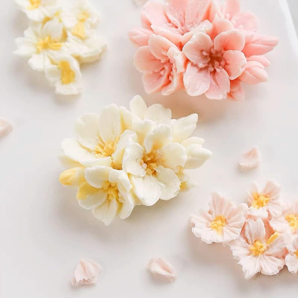 3D Cherry Blossom Candle Mold Scented Candles Flower Silicone Molds