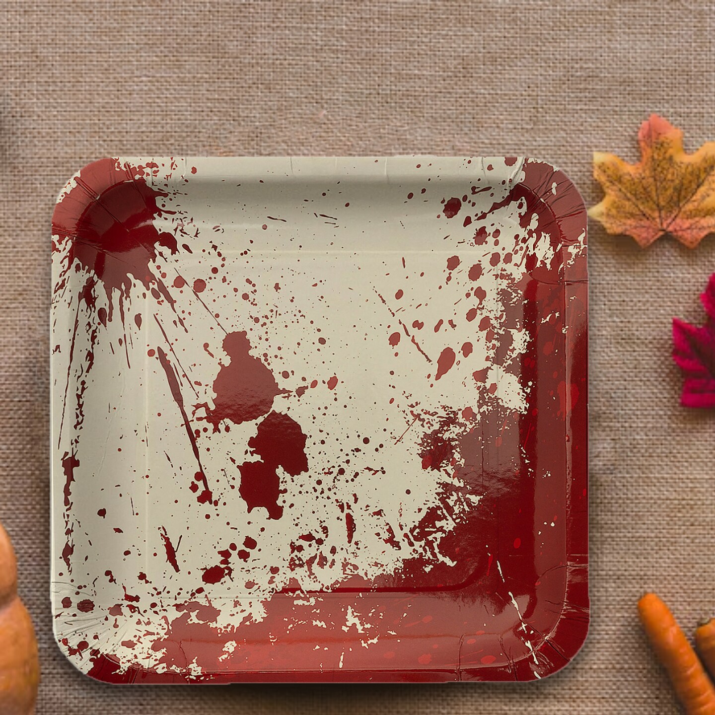 8 Ct. Bloody Halloween Party Square Dinner Plates 9 1/4" Spooky Disposable Tableware