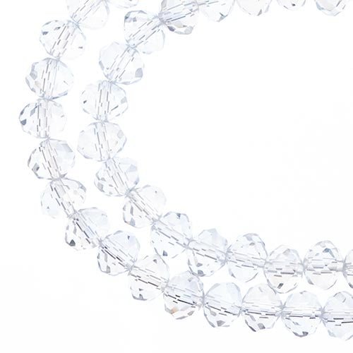 Crystal Lane DIY 2-Strand 7in Transparent Finish Glass Rondelle Donut Bead Strands