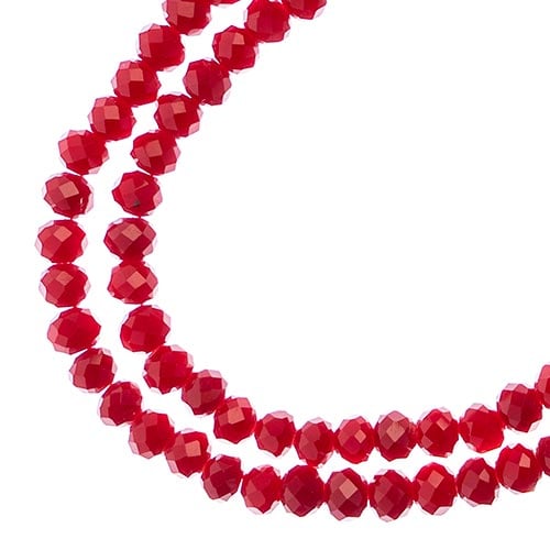 Crystal Lane DIY 2-Strand 7in Opaque Finish Glass Rondelle Donut Bead Strands