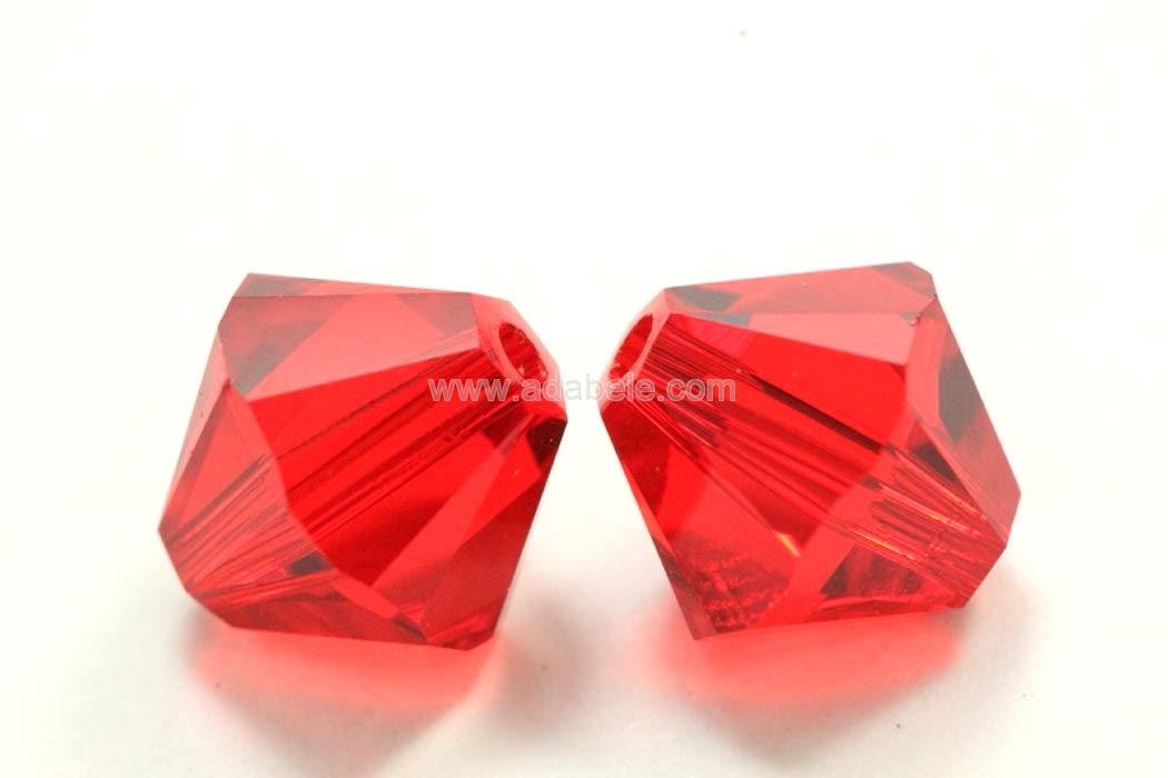 50pcs Authentic Preciosa 6mm Faceted Bicone Crystal Loose Beads Light Siam Red Compatible with Swarovski 5301/5328 for DIY Jewelry Making Pre-B606