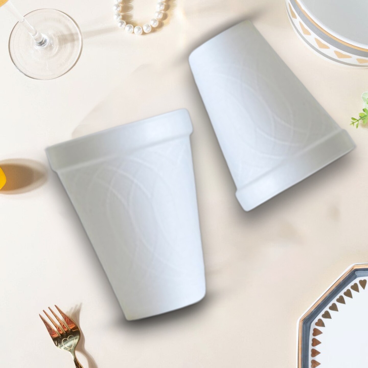 18 Count Foam Cups 12 OZ Disposable Insulated Cups for Hot and Cold Drinks