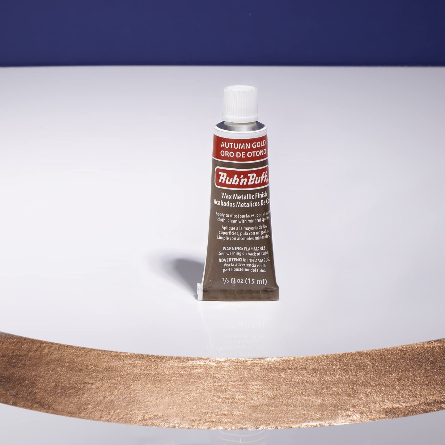 AMACO Rub n Buff Wax Metallic Finish - Rub n Buff Autumn Gold 15ml Tube - Versatile Gilding Wax for Finishing Furniture Antiquing and Restoration - Rub and Buff Colors Single Tube