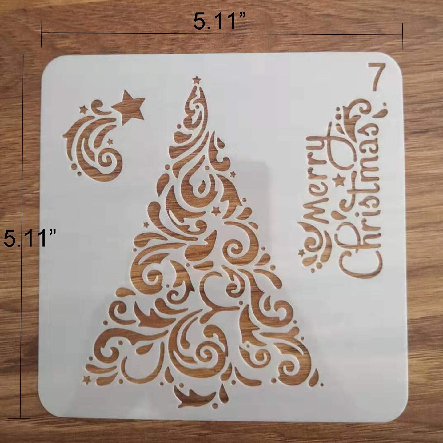 8 Pcs Christmas Stencils Template - Reusable Plastic Craft Stencils for Art Drawing Painting Spraying Window Glass Door Wood Journal Scrapbook Car Body Holiday Xmas Snowflake DIY Decoration 5x5 inch