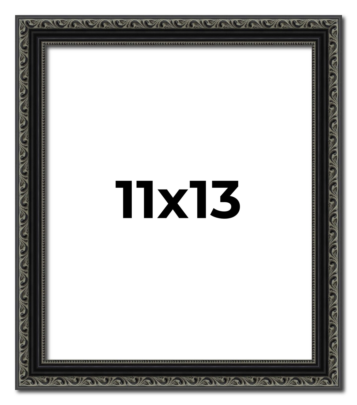 Photo Size Antique Black Picture Frame - UV Acrylic, Foam Board Backing, Hanging Hardware