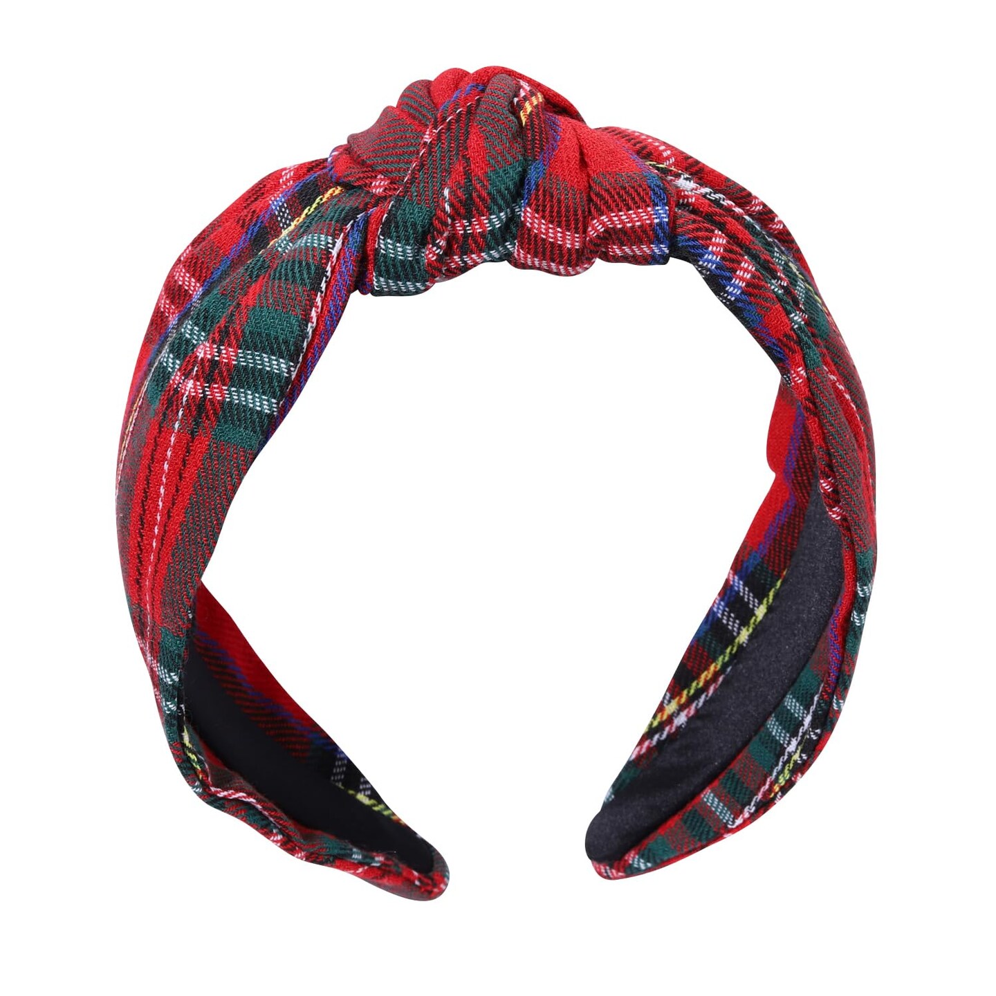 Christmas Headbands for Women Red Plaid Knotted Headband Wide Hairband Christmas Holiday Party Headband Hair Accessories Gifts for Girls