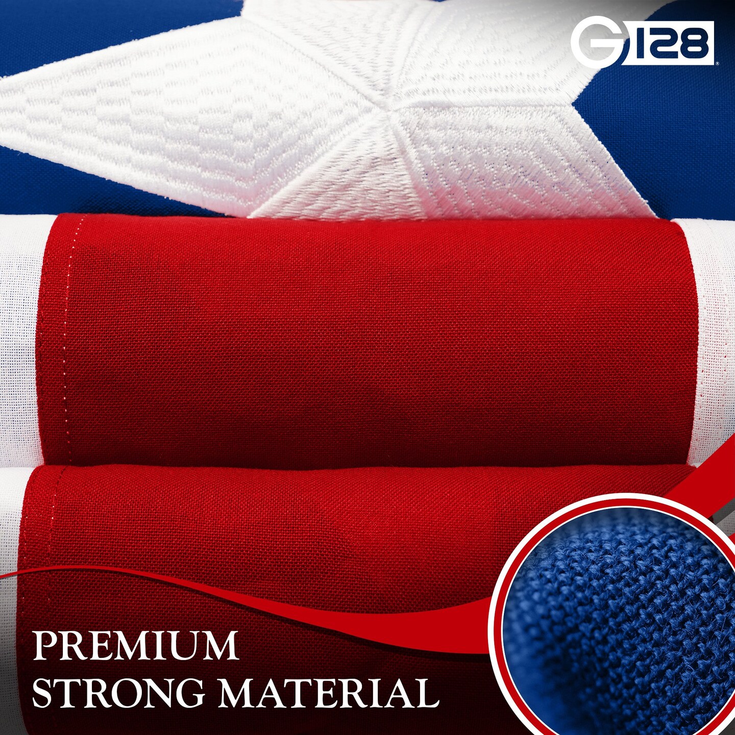 G128 Combo Pack: American USA Flag 6x10 Ft &#x26; Puerto Rico Flag 6x10 Ft, Both Embroidered SPUN Polyester, Indoor/Outdoor, Brass Grommets