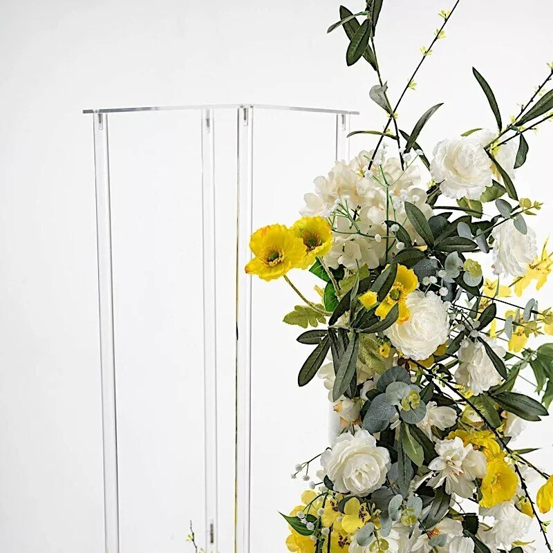 48" tall Clear Flower Stand Acrylic Column Vase Wedding Party Home Decorations