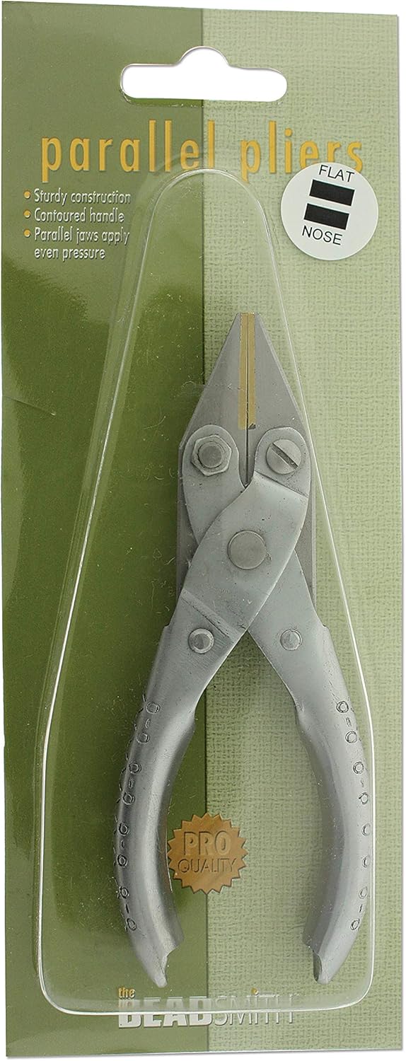 The Beadsmith Chain Nose Parallel Pliers with Spring, Flat Grip for Jewelry Making, Wirework & Repair