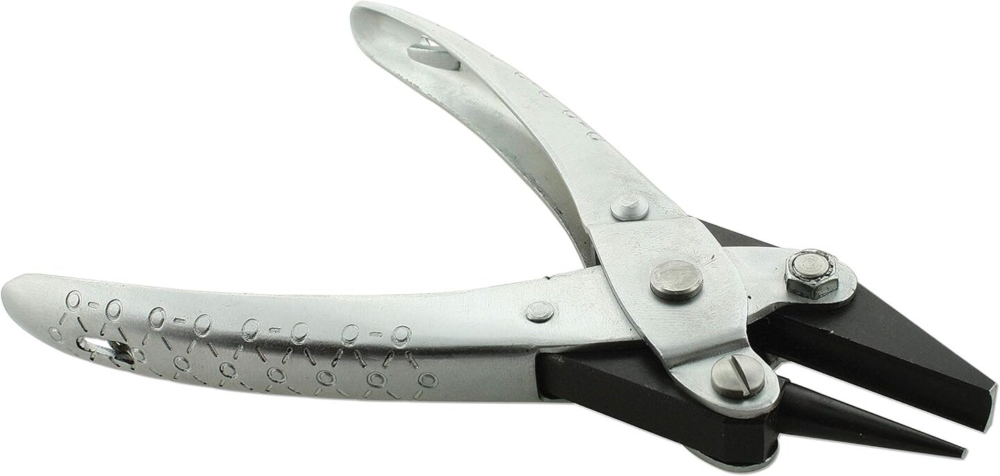The Beadsmith Chain Nose Parallel Pliers with Spring, Flat Grip for Jewelry Making, Wirework & Repair