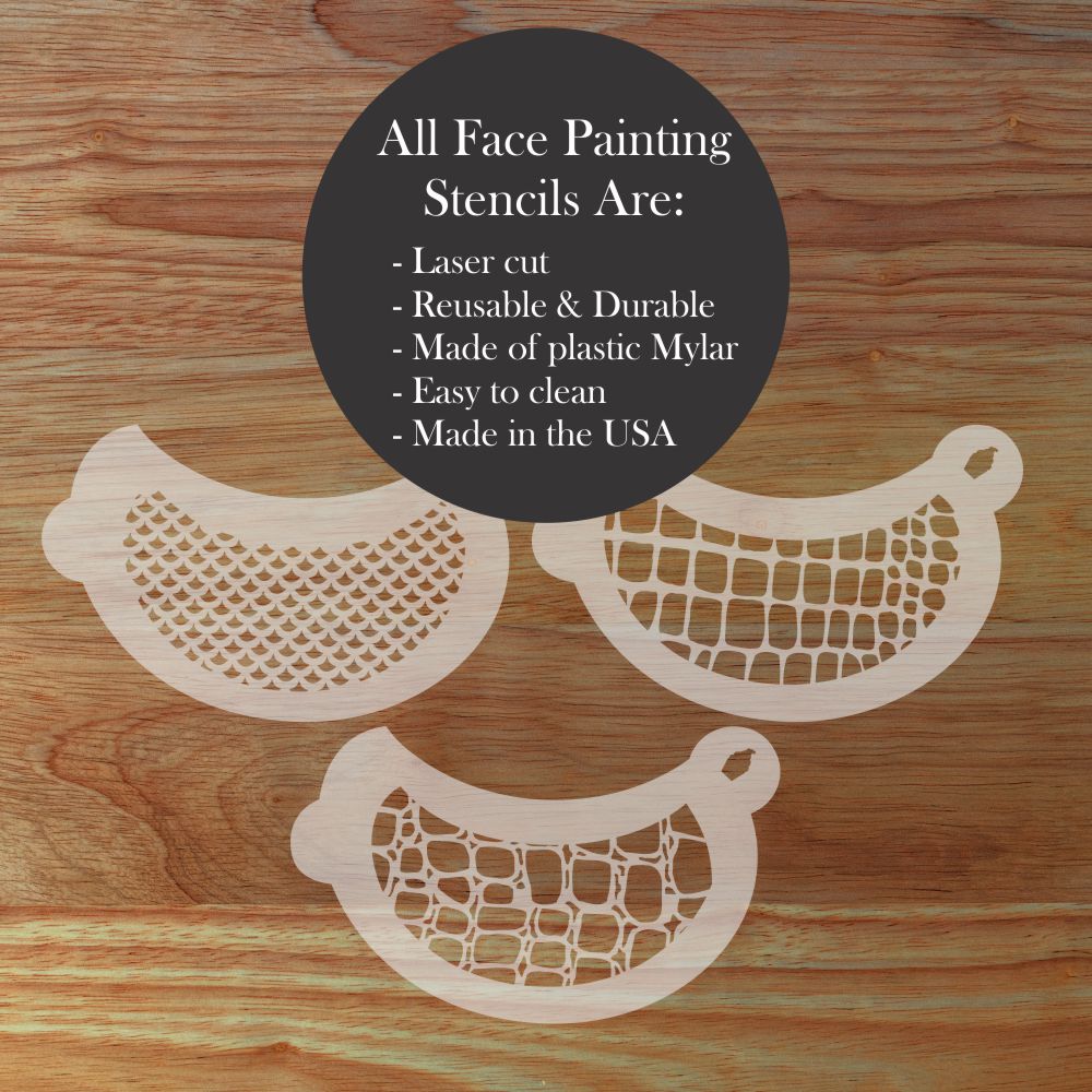 Reptiles Face Painting Stencil Set | Perfect for Face Painting, Temporary Tattoos, Birthday Party | Designer Stencils |