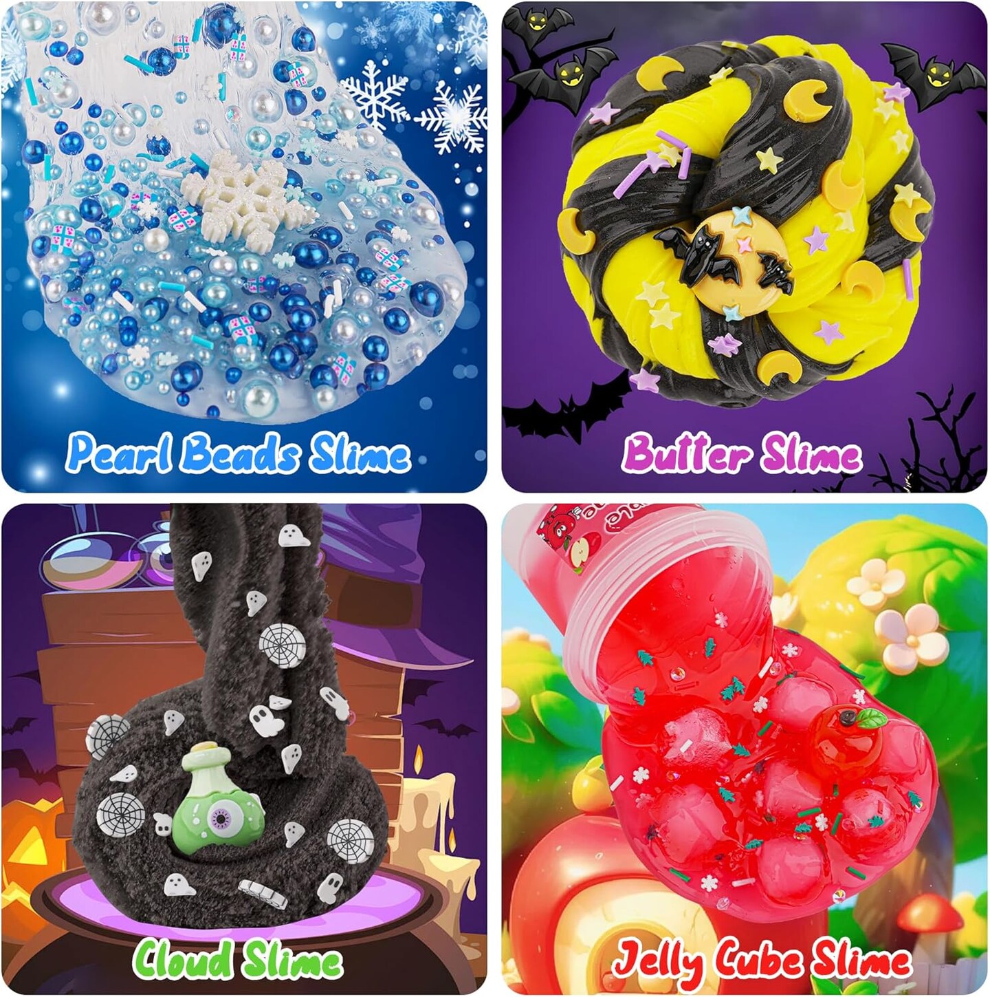 8 Pack Textures Slime Kit (100ml)