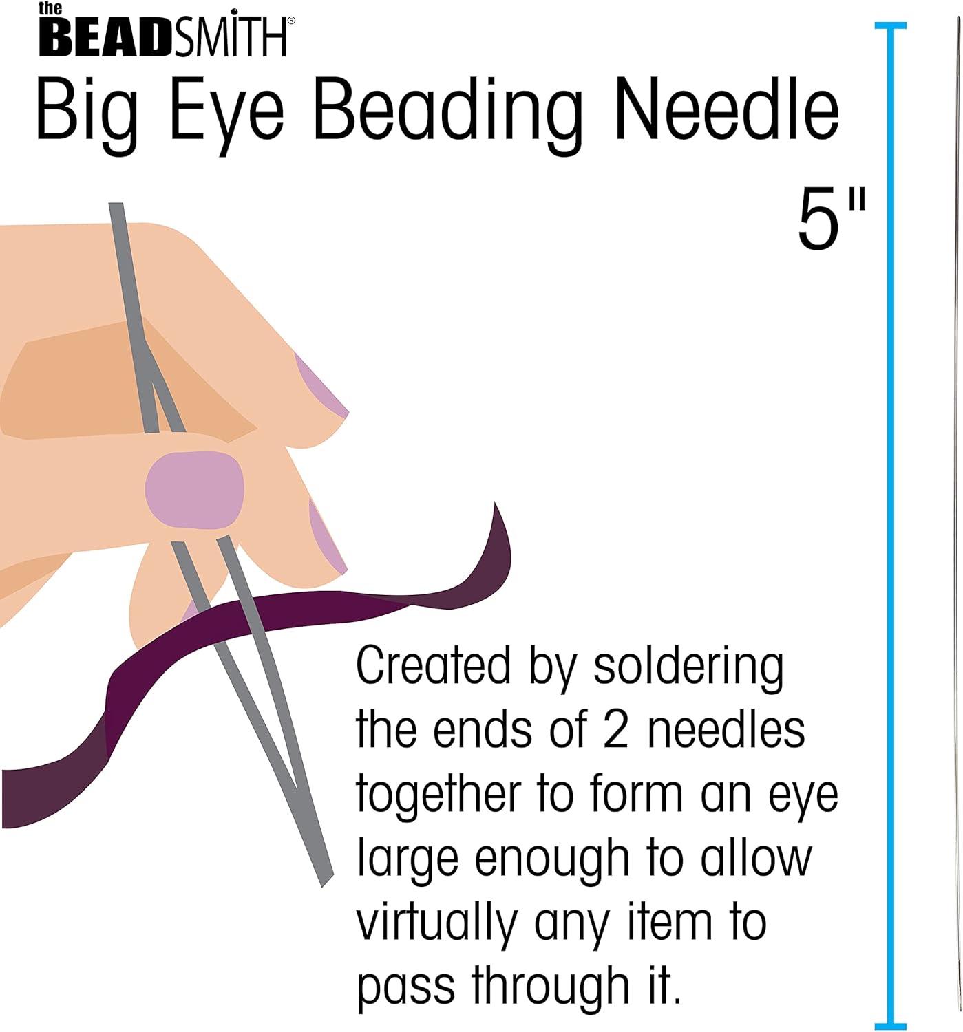 The Beadsmith Big Eye Beading Needles, Sharp Points, Use for General Sewing, Weaving and Embroidery, Very Easy to Thread