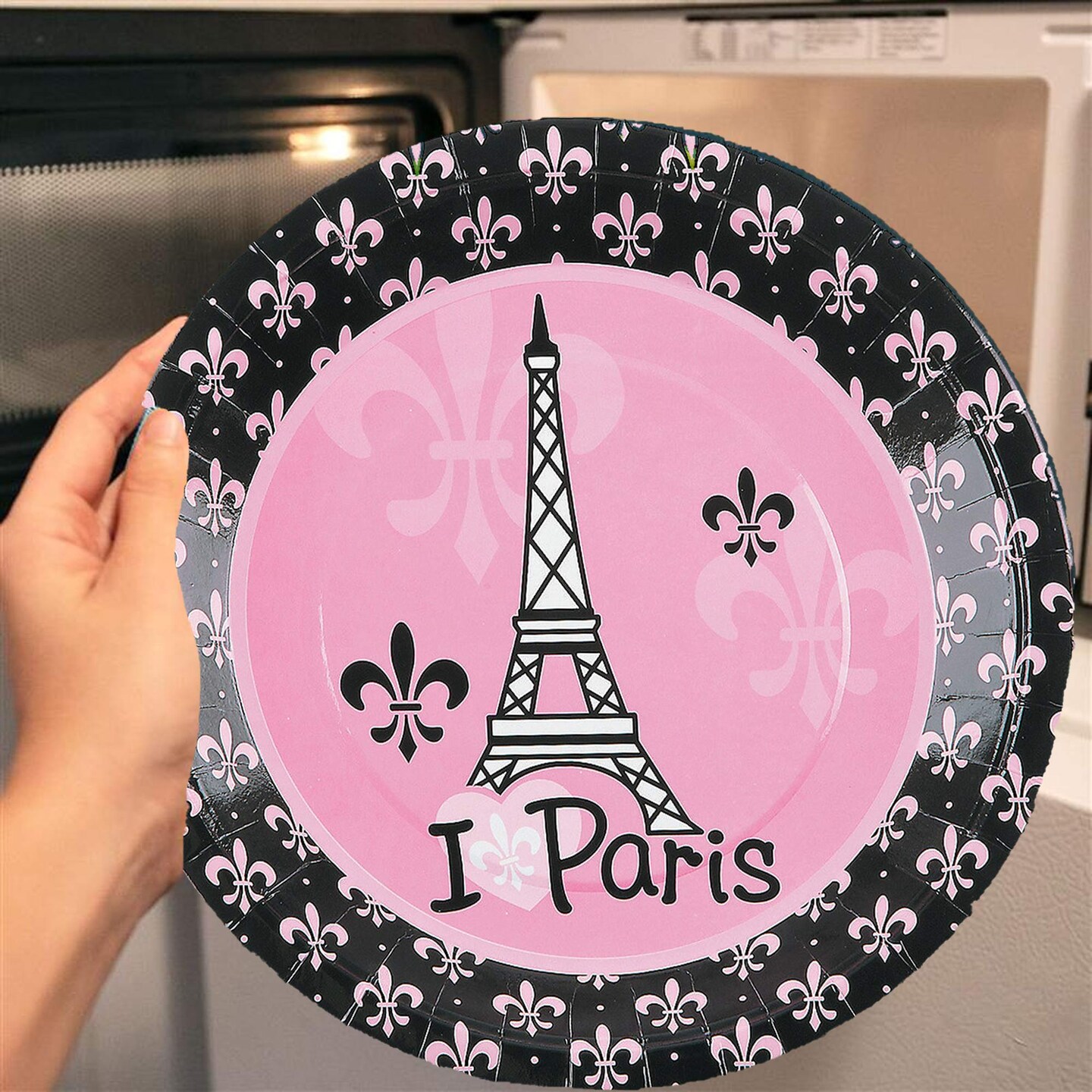 8 Count Paris Eiffel Tower Paper Plates 9 Inch Perfectly Paris Party Supplies