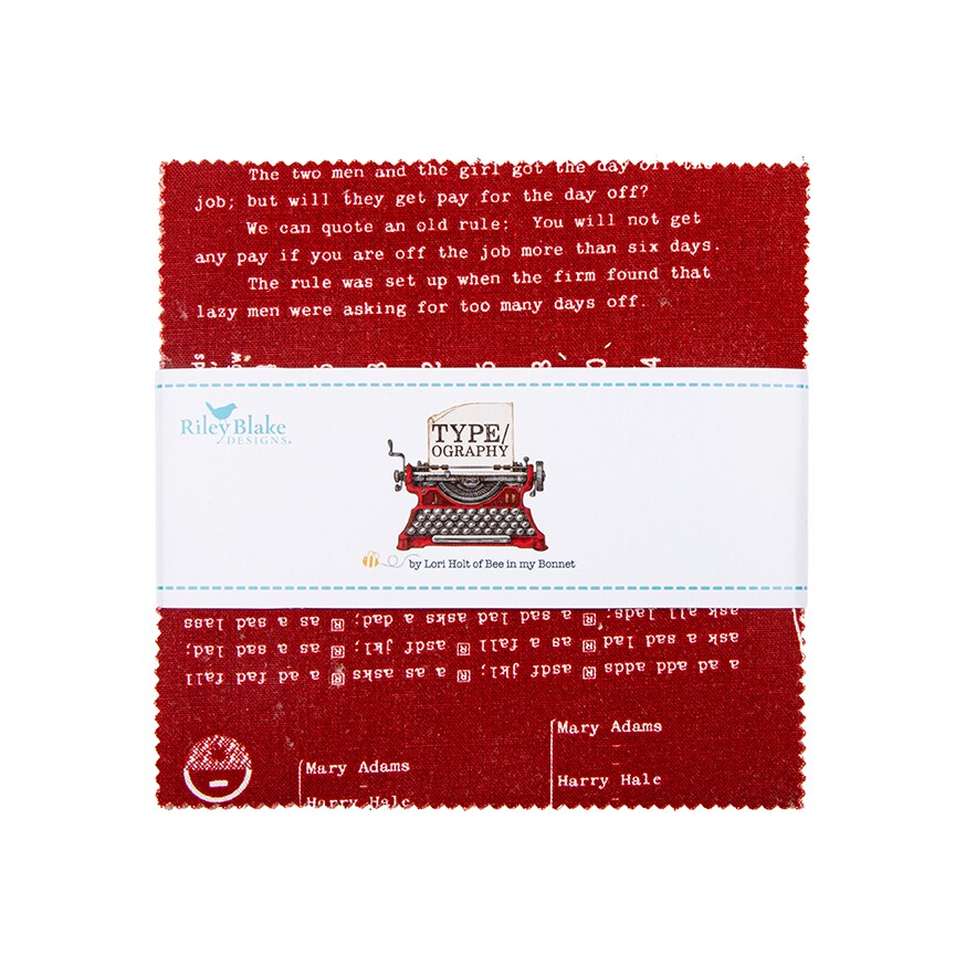 TYPEography 5" Square Pack (Charm Pack / 5" Stacker) in High Volume by Lori Holt for Riley Blake (5-16850A-42)