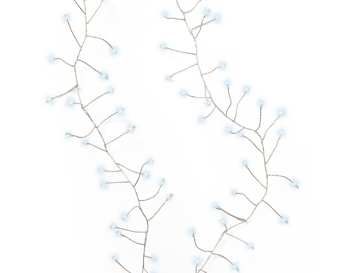 Compact Micro Garland String Lights - 100 LED - Cool White - Silver Wire