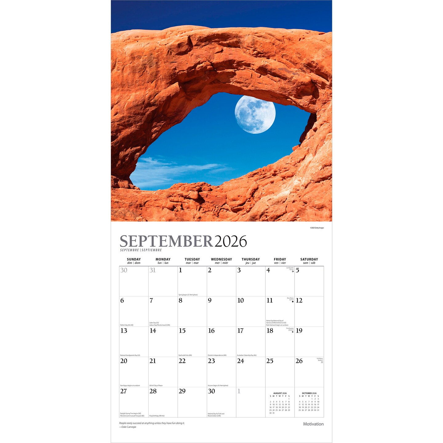 Motivation | 2026 12 x 24 Inch (Hanging) Monthly Square Wall Calendar | Foil Stamped Cover
