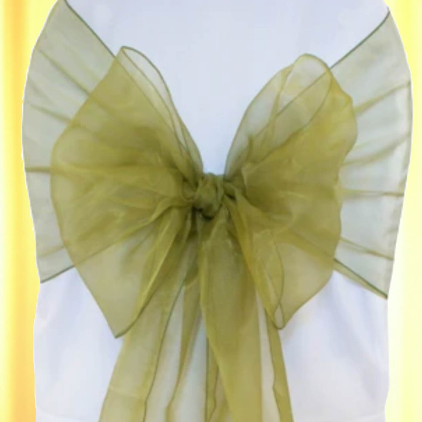 10 Pieces Moss Green or Olive Green Angle End Organza Chair Sashes, 12"x116" Elegant Event Wraps