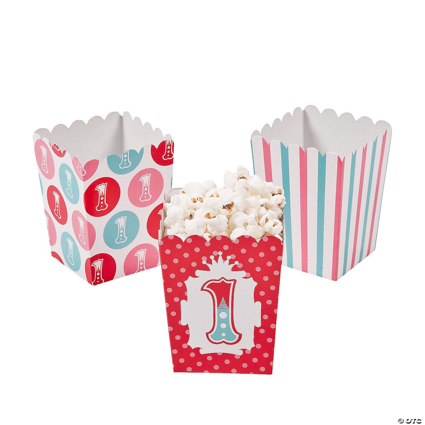 Mini 1st Birthday Circus Popcorn Boxes - 24 Pc.