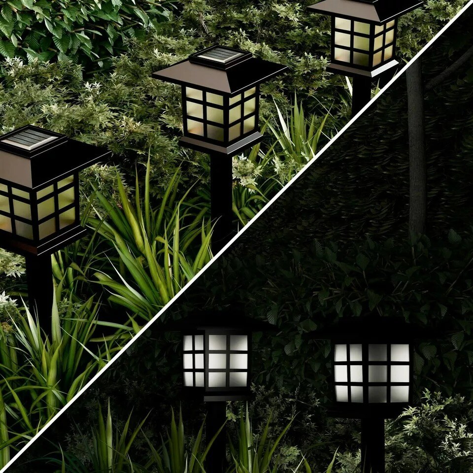 6PC Solar Garden Lights Outdoor Water-Resistant Landscape LED Pathway Yard