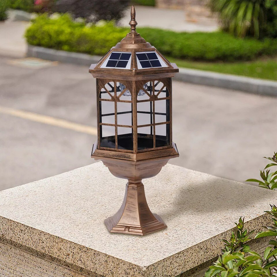 Driveway LED Post Light Yard Fence Outdoor Pillar Lamp Solar Powered Waterproof