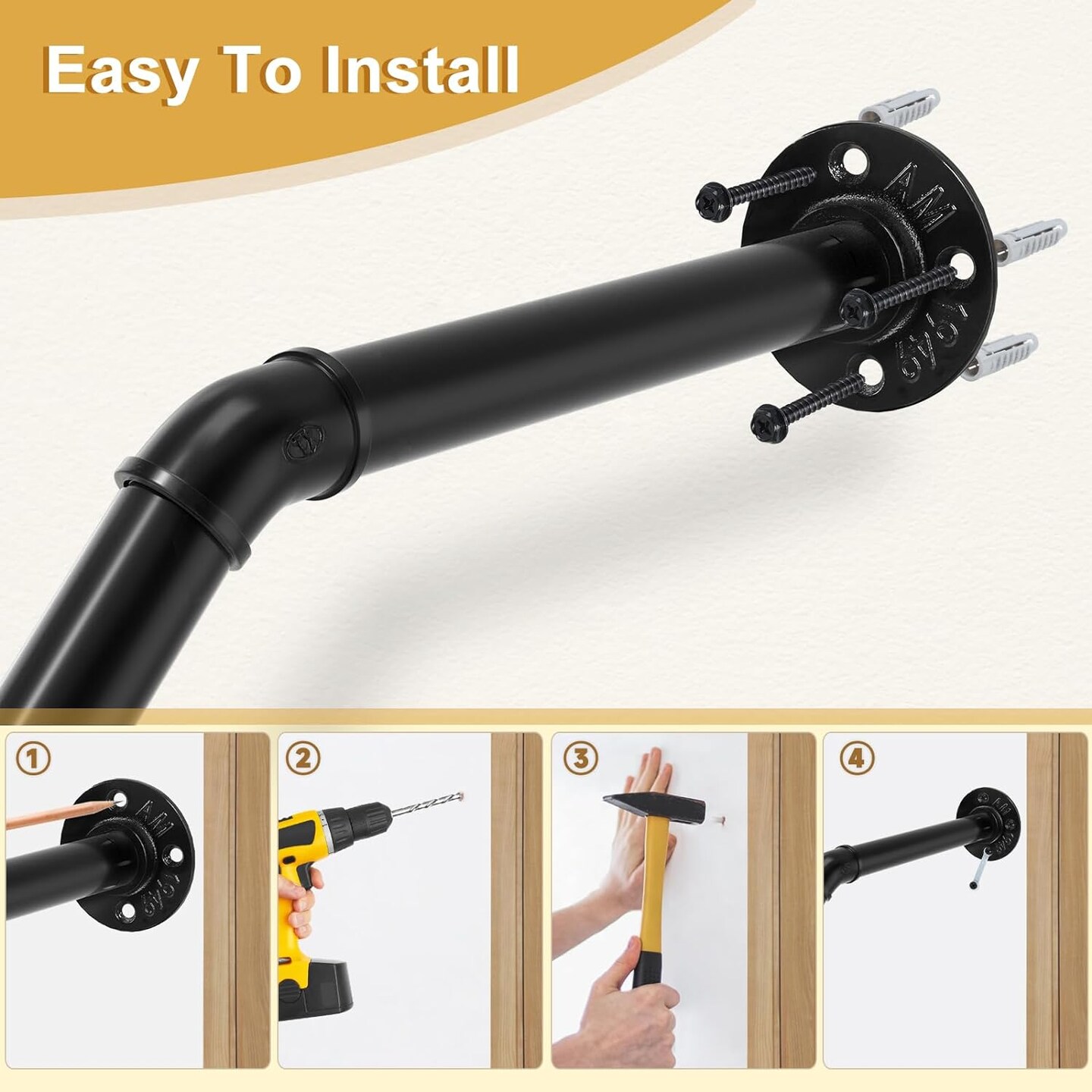 Handrails for Outdoor Steps Wall Mount 1PCS