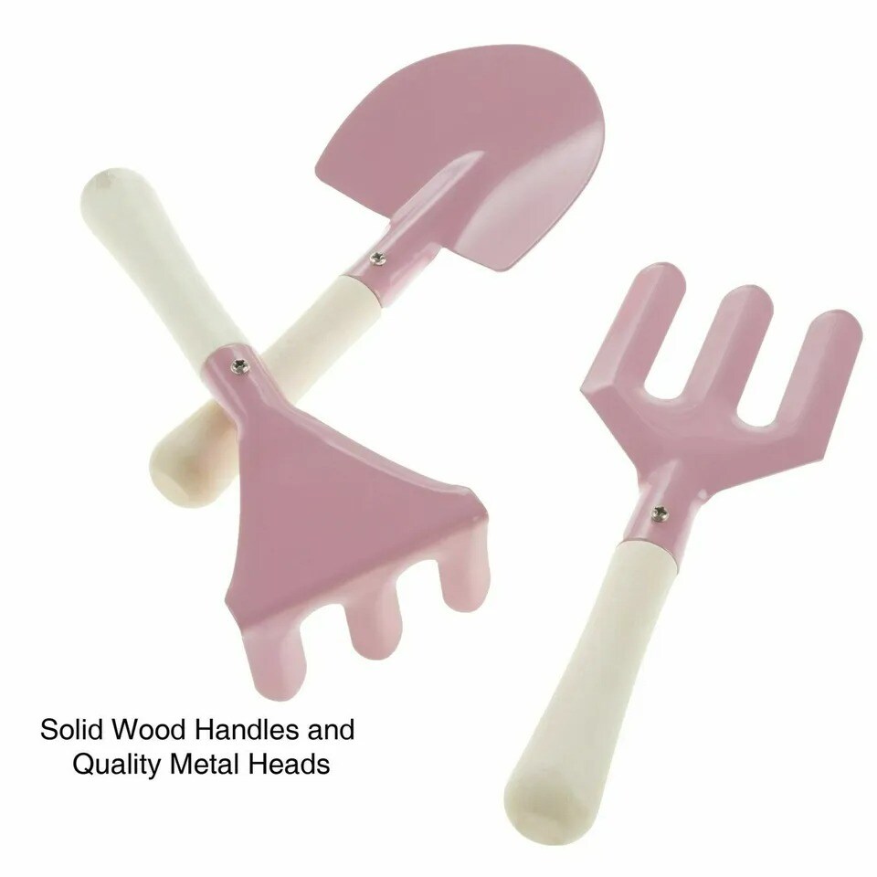 Kids Gardening Tool Set Watering Pail Can Rake Fork Gloves Shovel Bag Yard Help