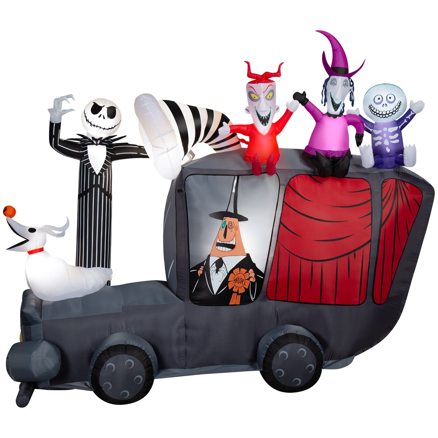 10&#x27; Gemmy Airblown Inflatable Halloween Disney&#x27;s Nightmare Before Christmas Mayor-Mobile Scene Yard Decoration 221590