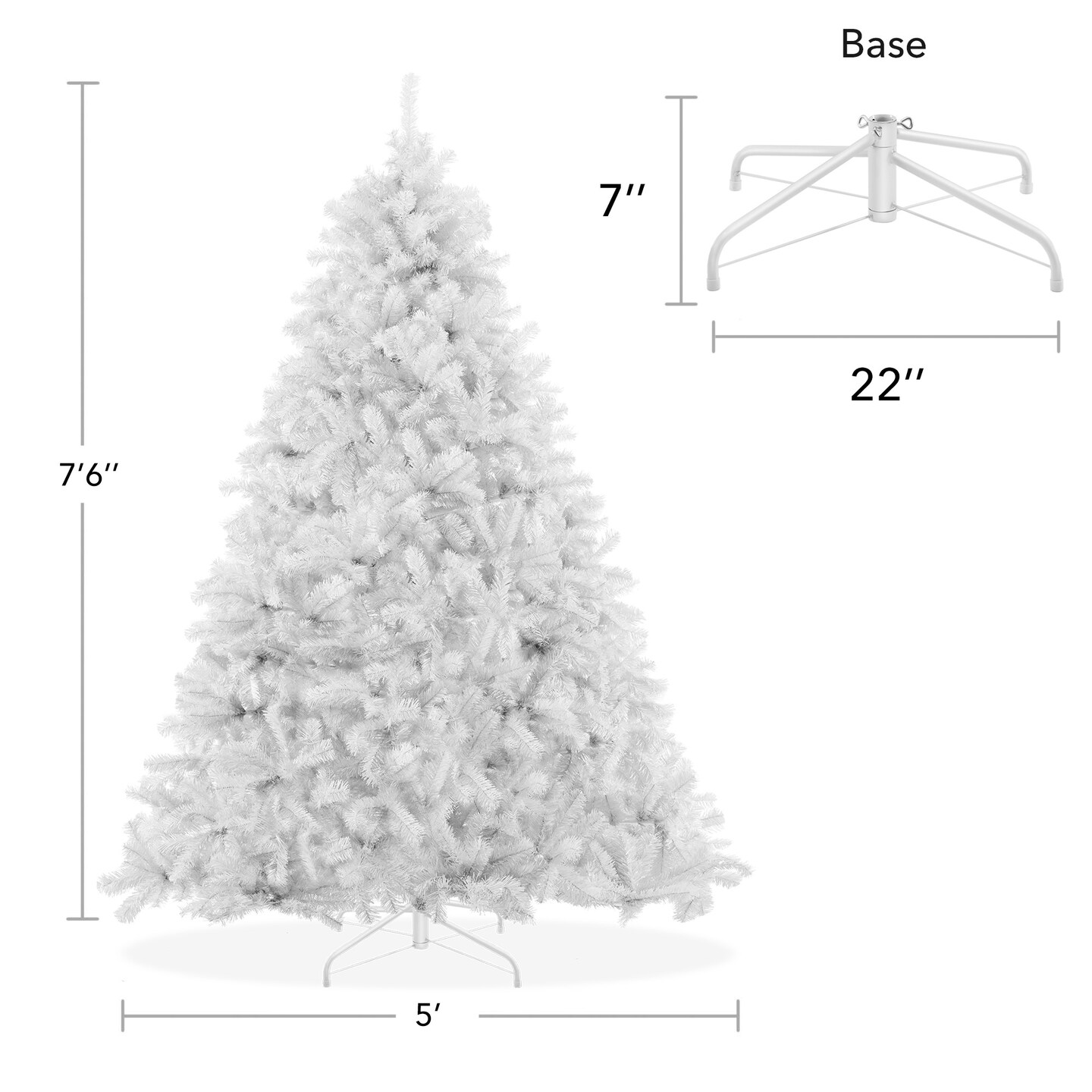 Casafield Spruce Artificial Holiday Christmas Tree with Sturdy Metal Stand