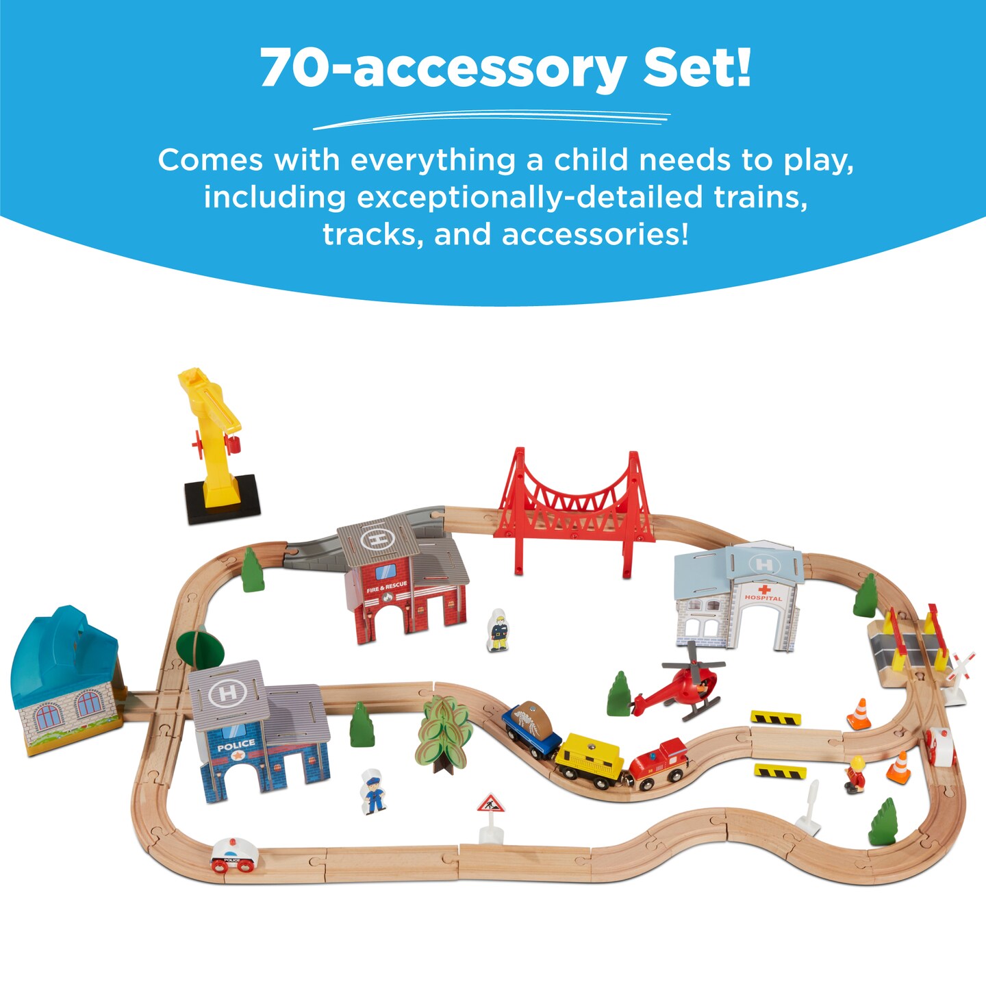 Best Choice Products Kids 70-Piece Train Table, Large Multipurpose Wooden Playset w/ Reversible Table Top
