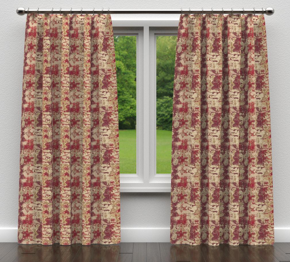 Upholstery Fabric - Red & Burgundy Abstract & Geometric Upholstery Fabric 54 Inches"