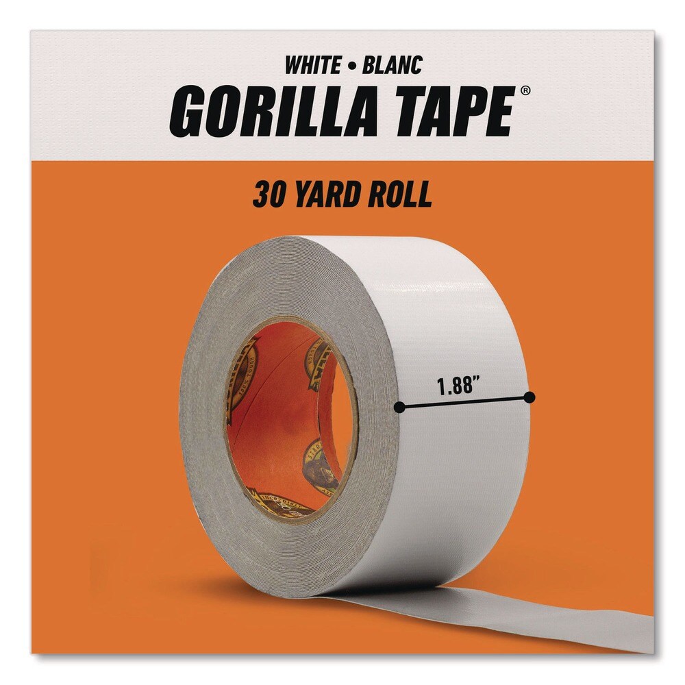 Gorilla Glue 3 in. Core 1.88 in. x 30 yds. Gorilla Tape - White (1-Roll)