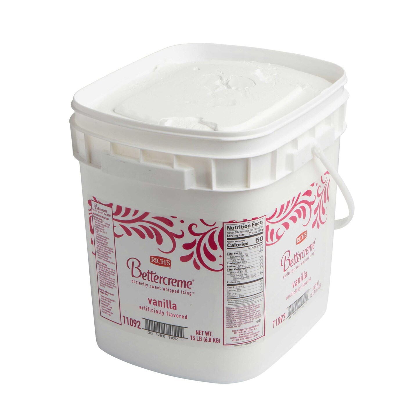 Rich's Bettercreme Vanilla Pre Whipped Icing and Filling Smooth 15 Pound