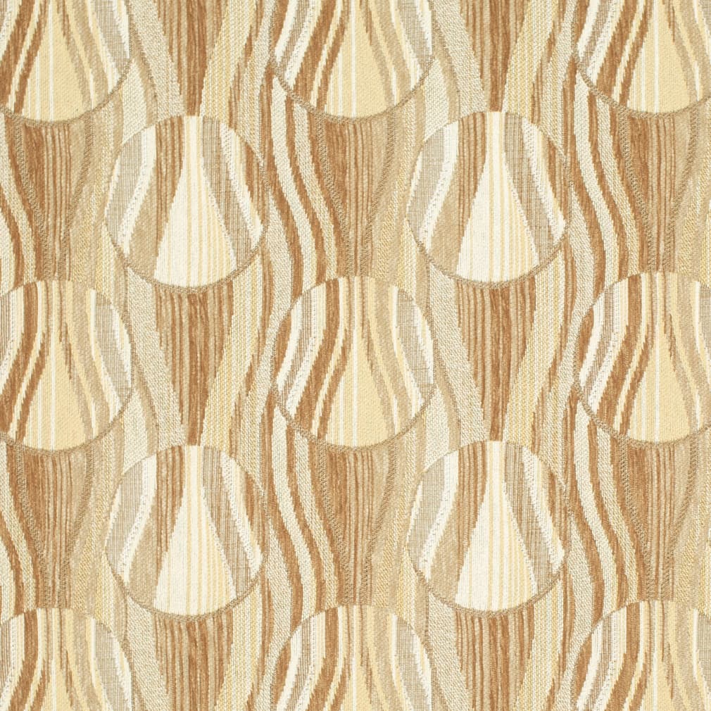 Toffee - Beige Taupe Abstract Geometric Upholstery Fabric 54 Inches"