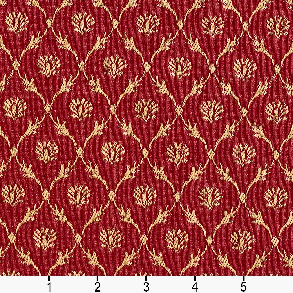 Crimson/Trellis - Red & Burgundy Abstract & Geometric,Diamonds,Small Scale Upholstery Fabric 54 Inches"