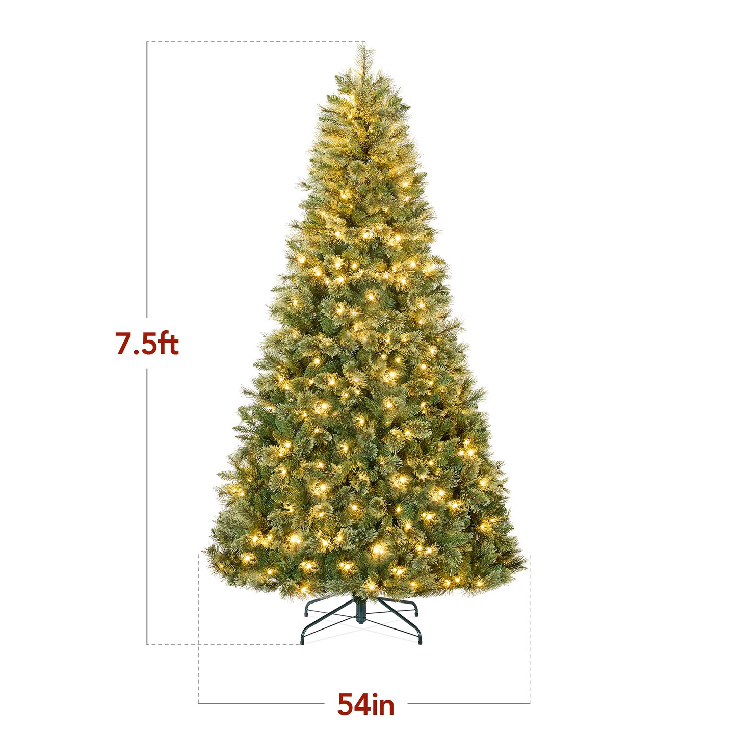 Best Choice Products Pre-Lit Cashmere Christmas Tree Holiday Decor w/ Cordless Connection, 2-in-1 LED Lights