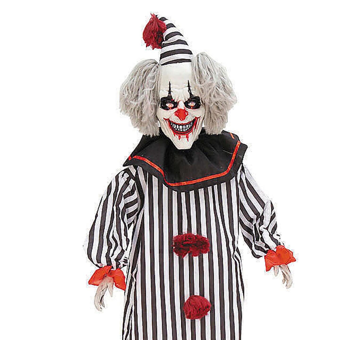 8 Ft. 2&#x22; Light-Up Lifting Clown with Hat Halloween Decoration