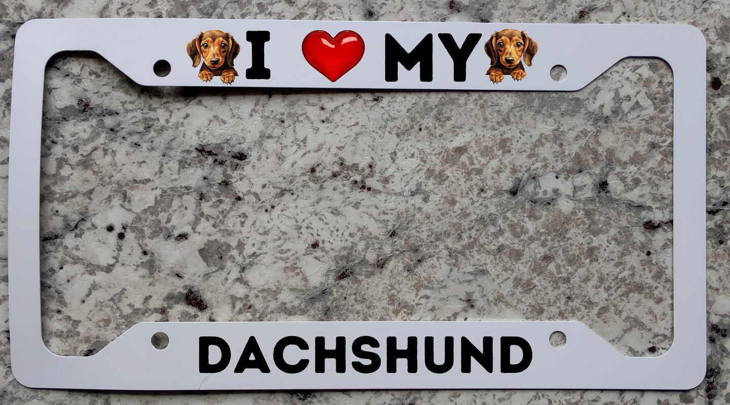 Dog License Plate Frames – 2 Pack, Stainless Steel, 12.2x6.2", Funny Car Decoration - View #5