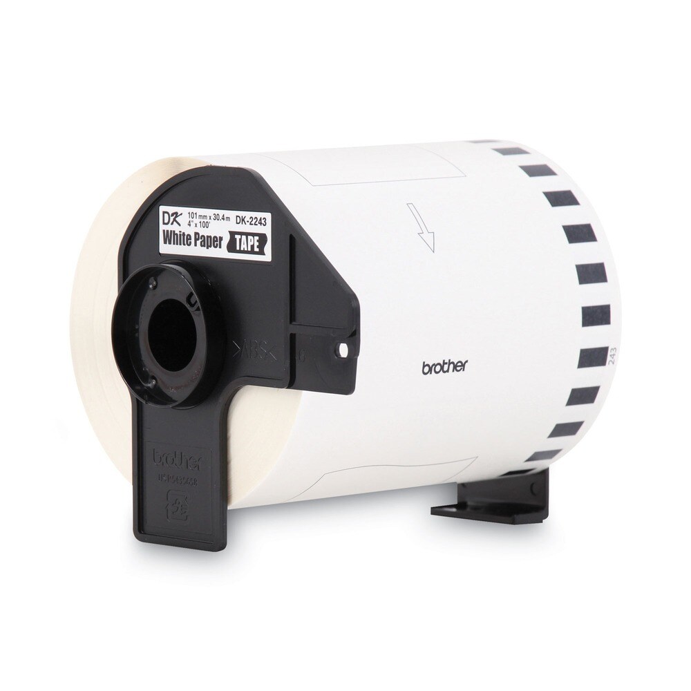 Brother 4 in. x 100 ft. Continuous Length Shipping Label Tape for QL-1050 - White (1-Roll)